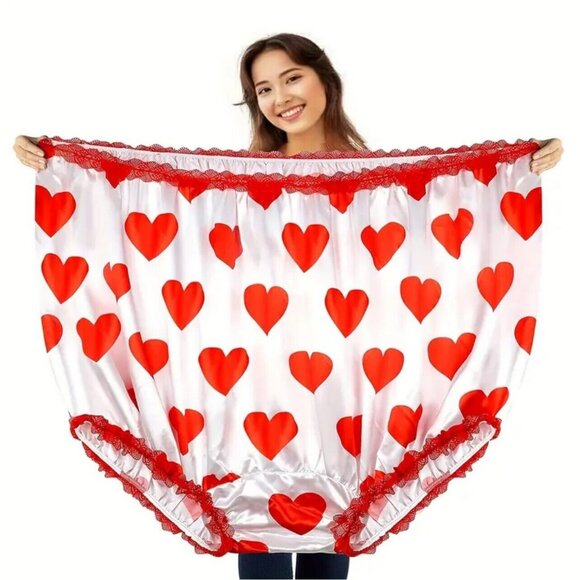 Unbranded Other - Oversized Granny Panties Underwear Undies Joke Prank Novelty Gift Heart Print